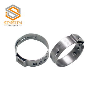 304 stainless steel Single Ear Stepless Hose Clamps