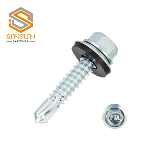 I-EPDM washer zinc plated din 7504 hex head self drilling screws