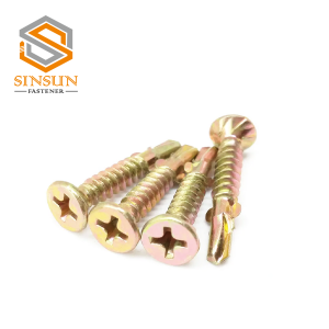 CSK Head Self Drilling Screw Rib Zinc Yellow με φτερό