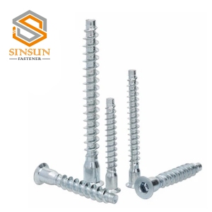 Mounting Screws Confirmat Head Coarse Thread Cylindrical Tip