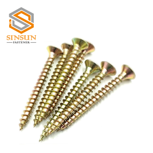 Yellow Zinc Plated MDF Furniture Chipboard Screw