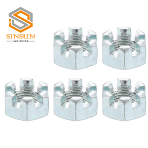 Zinc Plated Carbon Steel Slotted Hex Castle Nut