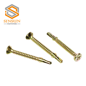 Tek Screws Flat Head Csk Self Drilling White Blue Zinc Plated Screw