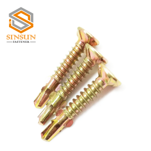 CSK Head Self Drilling Screw Rib Zinc Yellow με φτερό