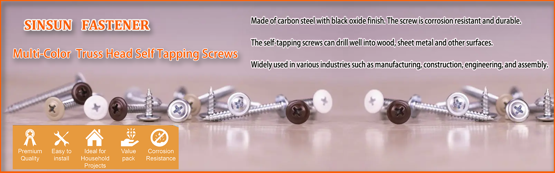 4.2 mm x 19 mm Multi-Color Self-Tapping Screw