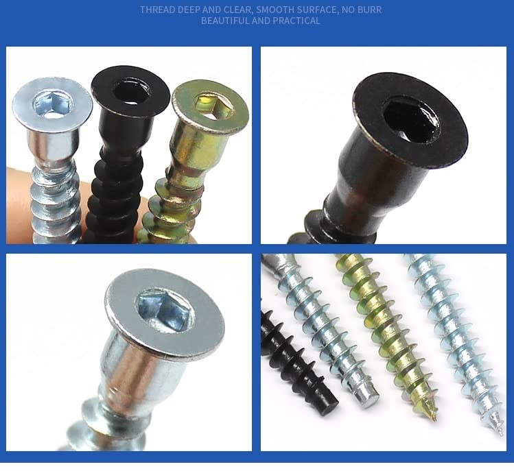 Classification of Confirmat Screws  Confirmat screws can be classified based on their finish and design. The most common types include black Confirmat screws, yellow zinc Confirmat screws, zinc plated Confirmat screws, and Confirmat screws with sharp ends.