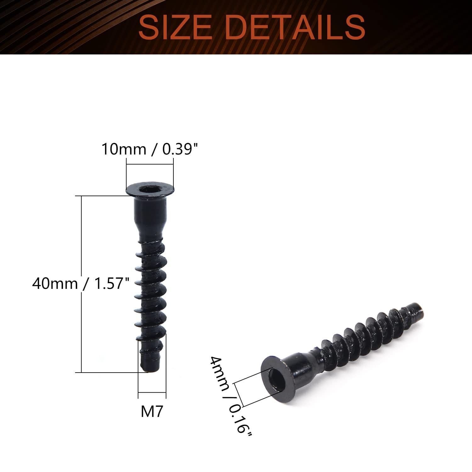 Black Oxide Cabinet Connecting Confirmat Screw