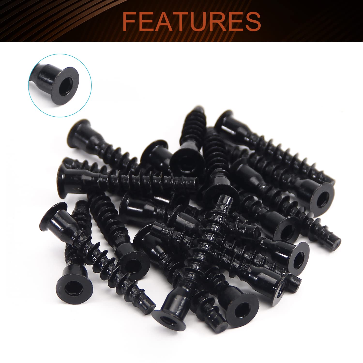 Black Countersunk Head  Confirmat Screw