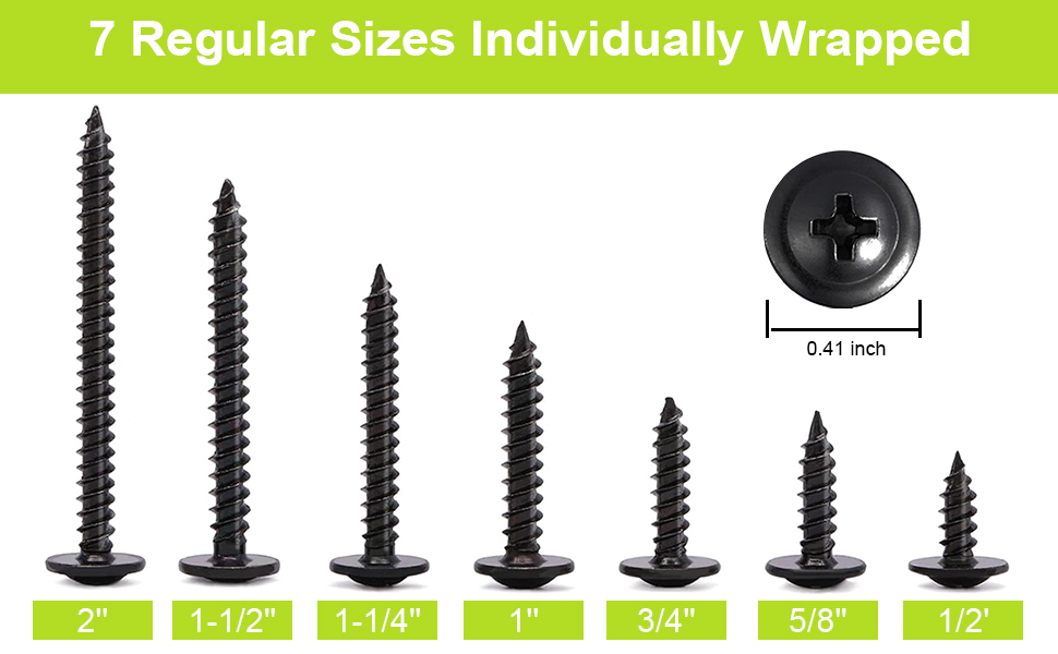 Black Truss Head  Self Tapping Screws