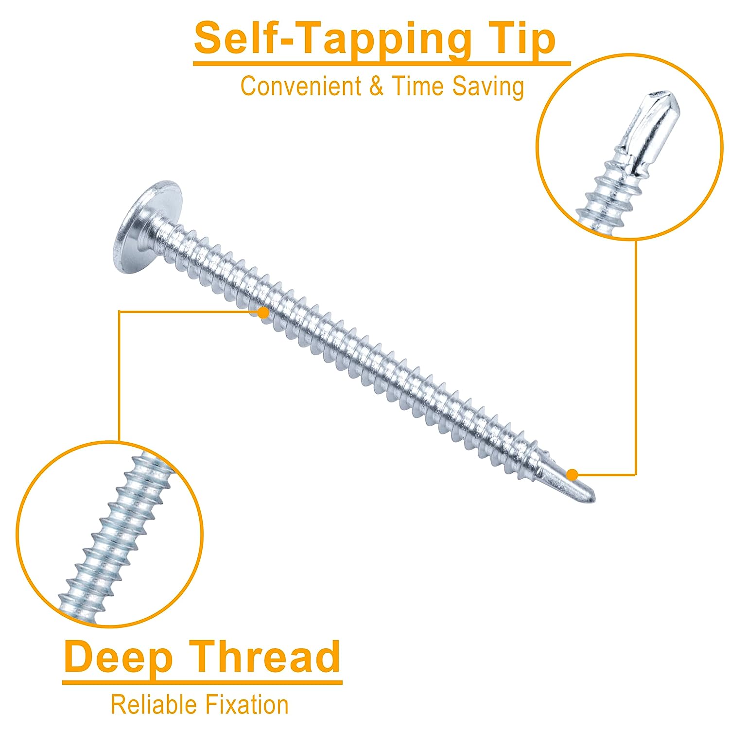 Galvanized Truss Head Sheet Metal Screws details 