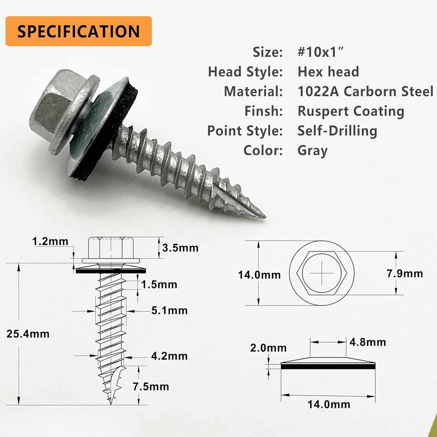 Tornillo Para Techo Hexagonal