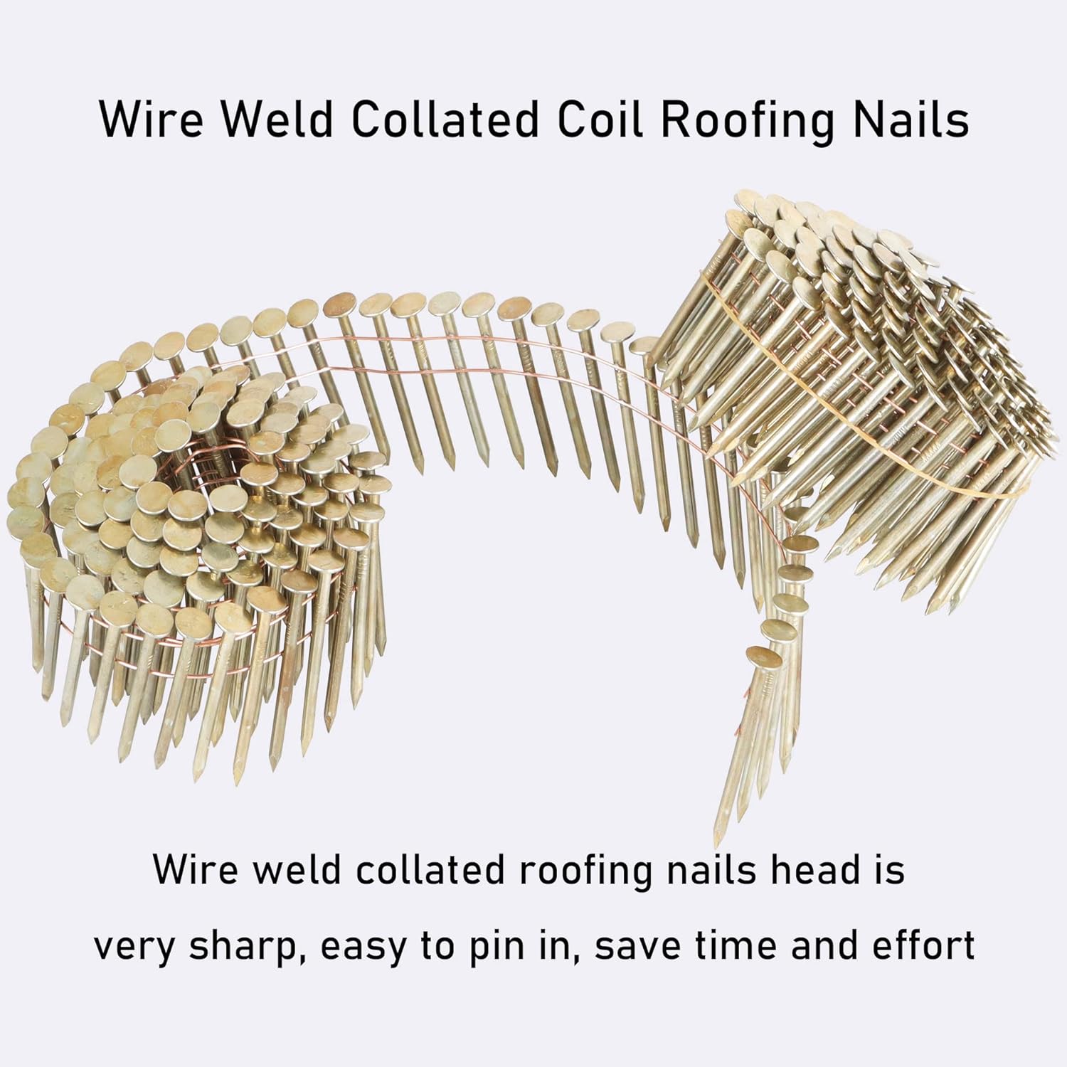 15-Degree Wire Weld Collated  Large Cap  Roofing Nails