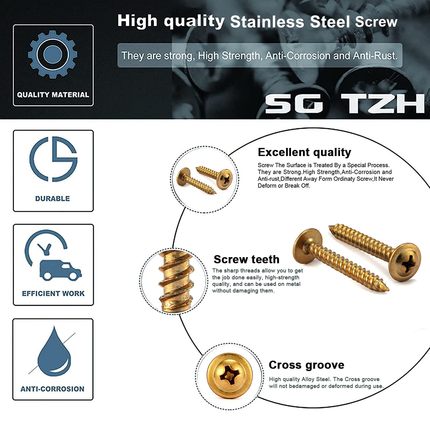 ellow Modified Truss Head Self Tapping Screw