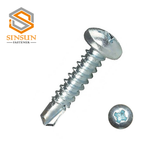 SELF DRILLING SCREW WITH PAN HEAD, BRIGHT ZINC PLATED