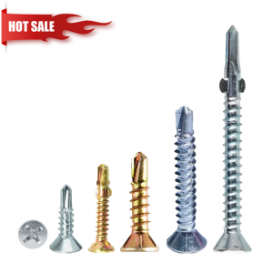 Tek Screws Flat Head Csk Self Drilling White Blue Zinc Plated Screw