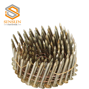 15 Degree Round Head Smooth Shank Electro Galvanized Roofing Coil Nails