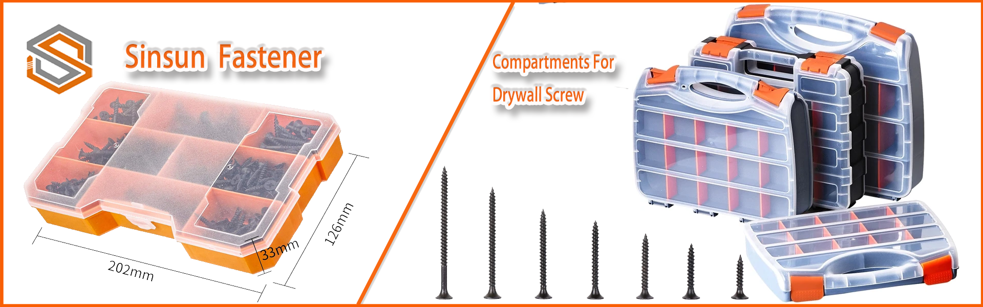 Compartments drywall screw