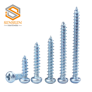 Zinc plated pan head self tapping screw