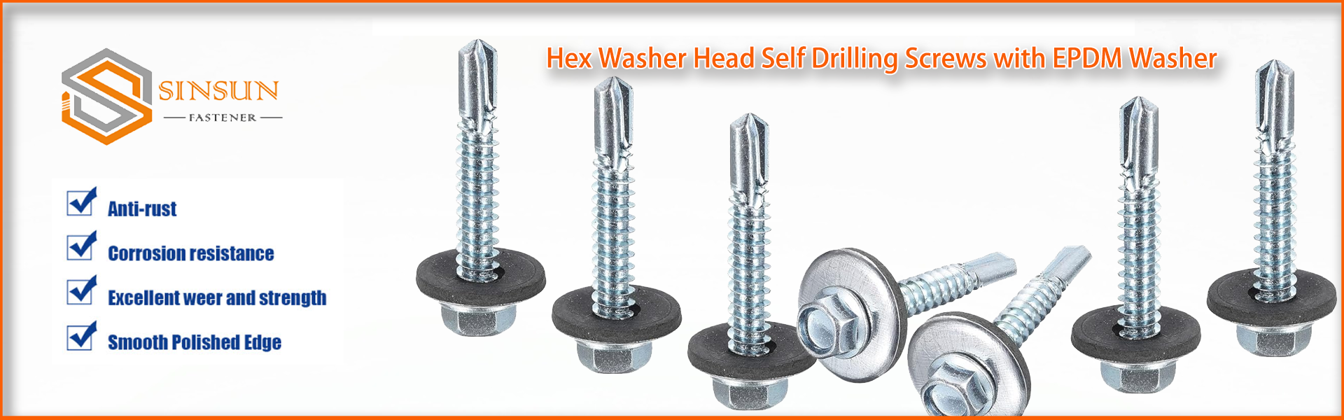 Hex Washer Head Self Drilling Screws with EPDM Washer