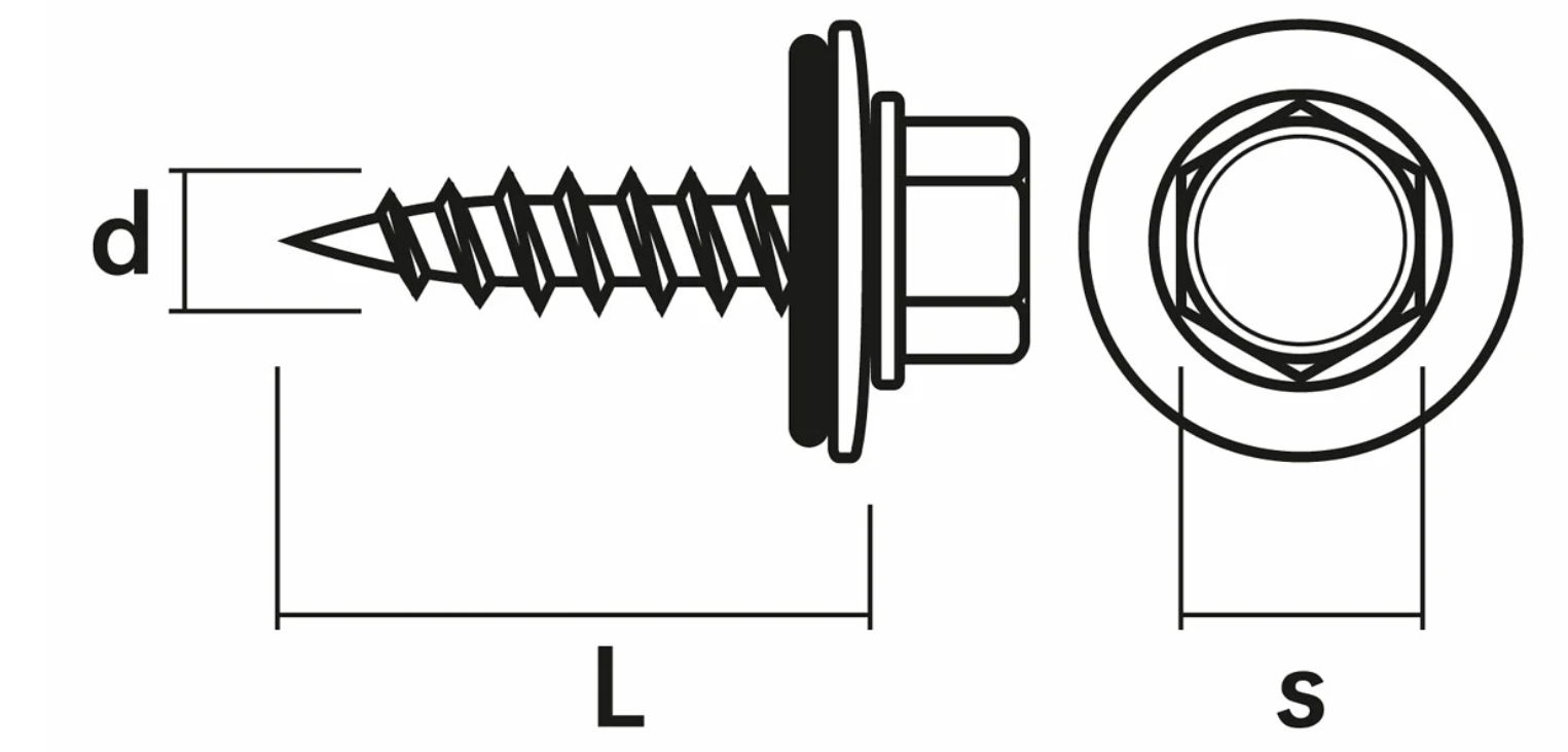 color painting hex Head self tapping  Roofing screw