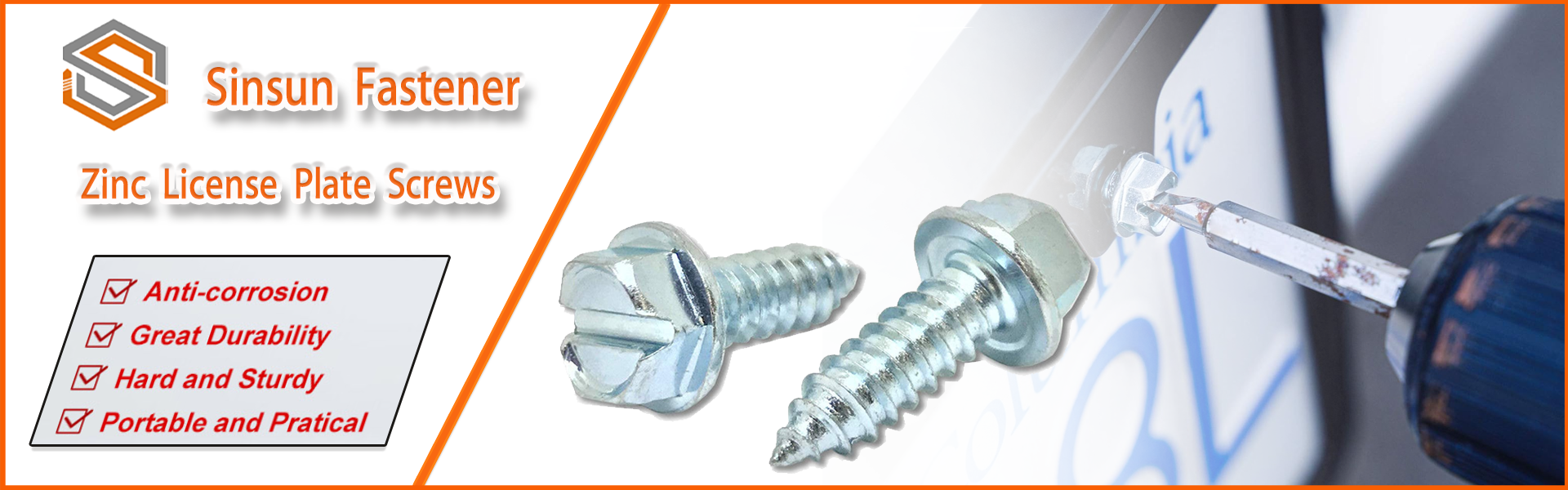 Zinc  License  Plate  Screws