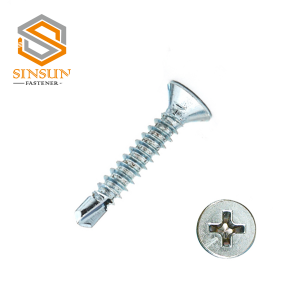 White Zinc Plated CSK Head Phillips Drive Self Drilling Screw