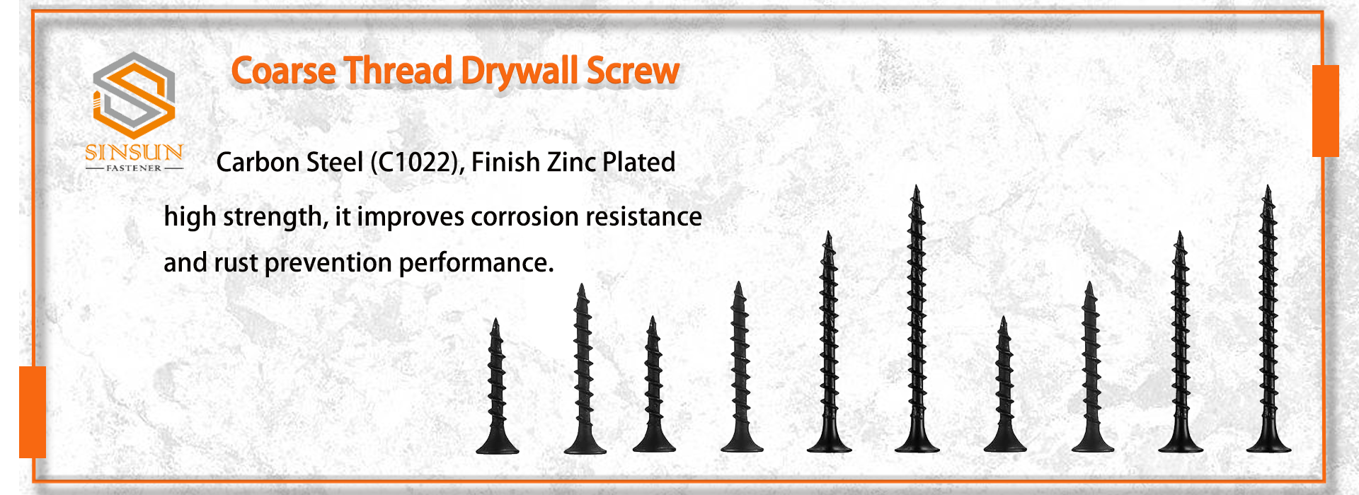black coarse thread drywall screw