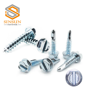 Slotted hexagon head self drilling screw