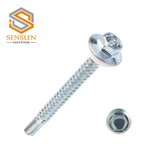 Hex Head Self Drilling Screws With white color PVC Washer