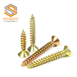 Yellow Zinc Philips head  Chipboard Screw