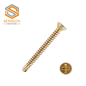 Yellow Zinc Plated Phillips Flat Countersunk Head Self Drilling Screw