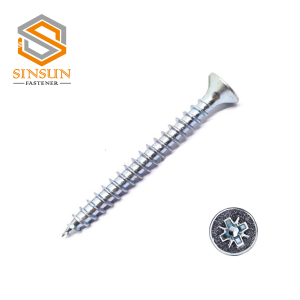 Din7505 White Zinc Plated Pozi drive  Chipboard Screw