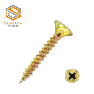 Yellow Zinc Plated Fine Thread Drywall Screw